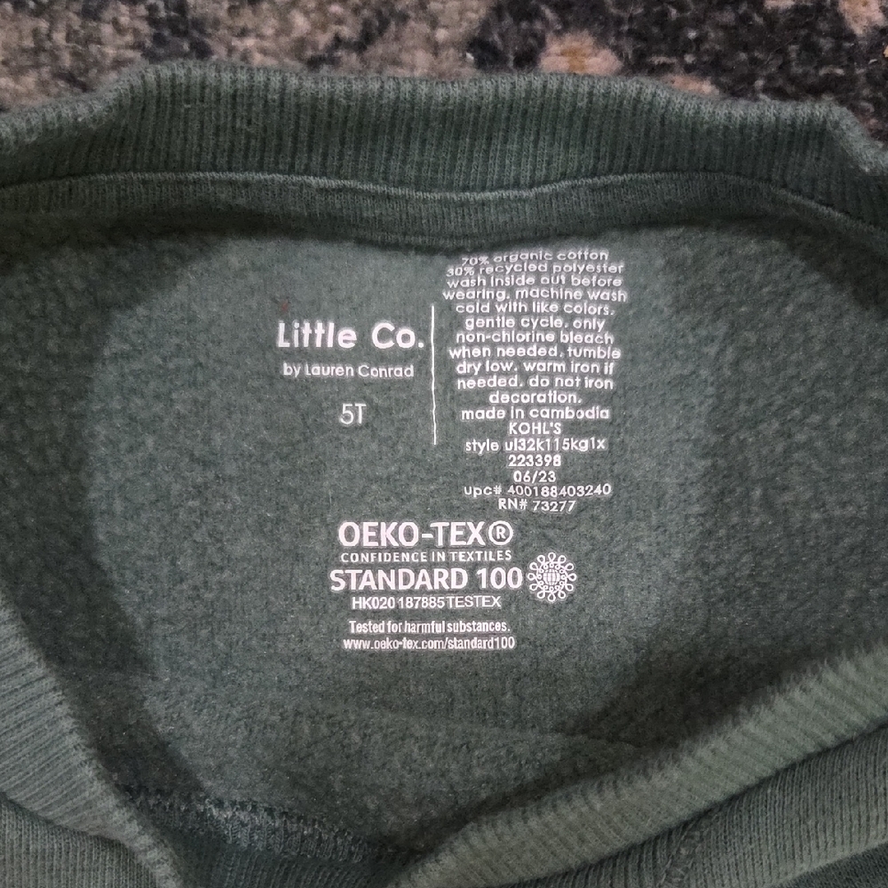 Little Co. by Lauren Conrad Green Sweatshirt - Picture 2 of 3